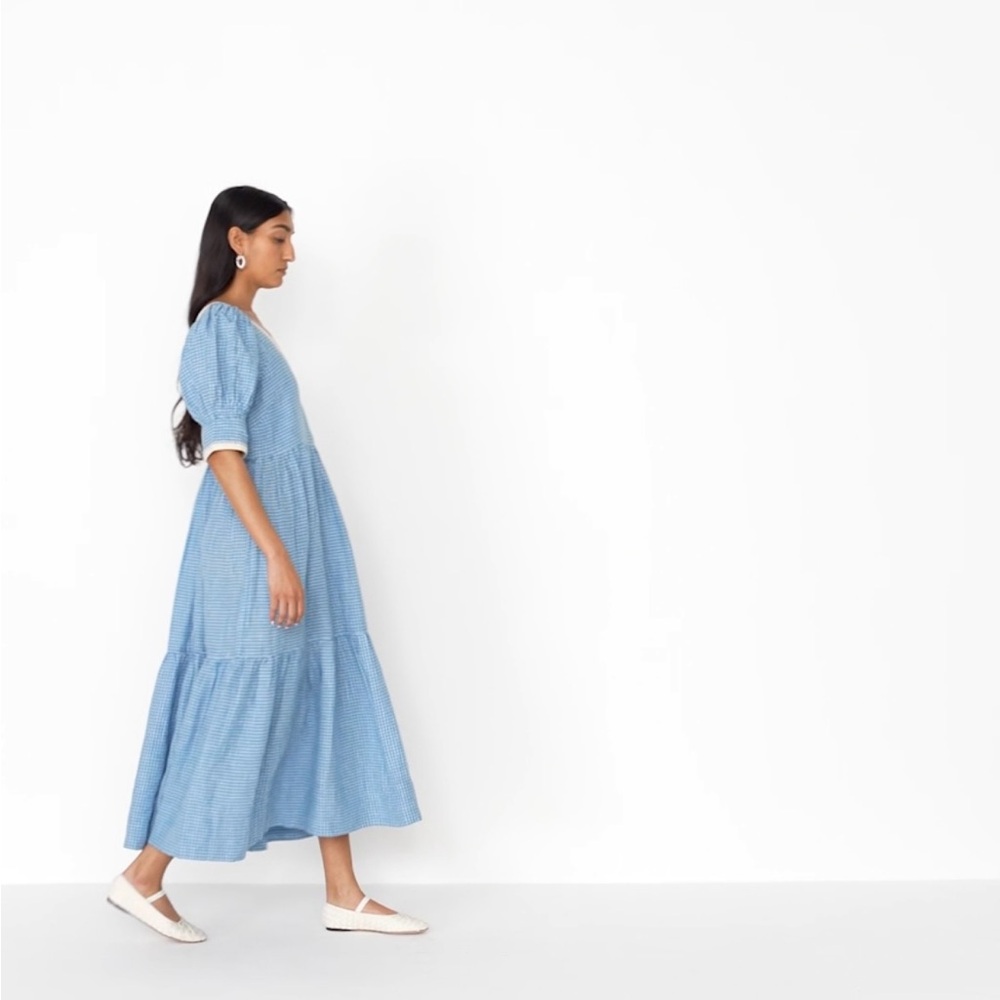 Loeffler Randall Navy and White Gingham Dress - Picture 7 of 8